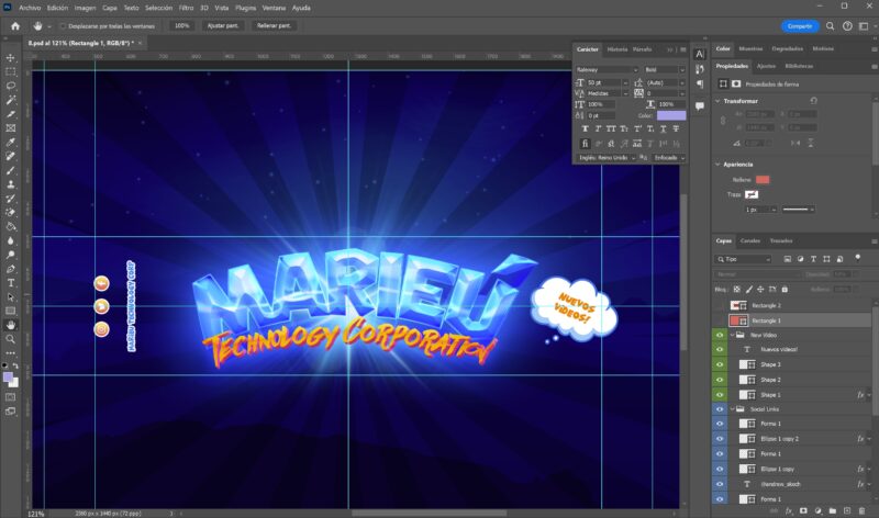YouTube Banner in Adobe Photoshop.