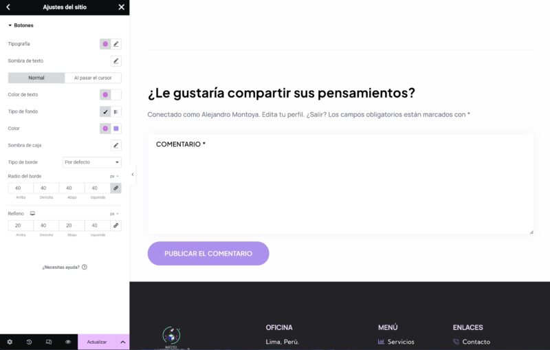 Cambiar diseno seccion comentarios en WordPress con Elementor scaled
