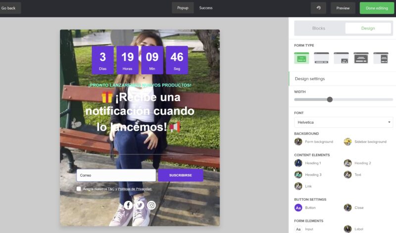 Diseno de Popup o Ventana emergente en MailerLite scaled